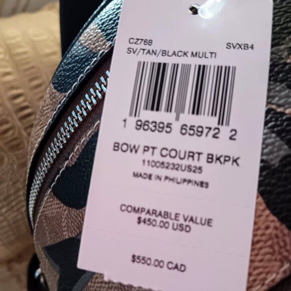 Coach Bow Print Signature Backpack - Picture 9 of 9
